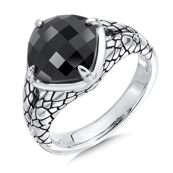 Onyx Ring in Sterling Silver