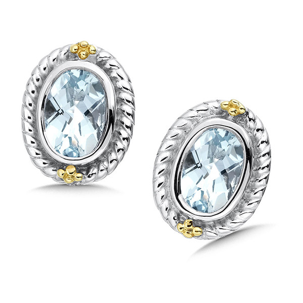  Aquamarine Earrings in 18k Gold & Sterling Silver