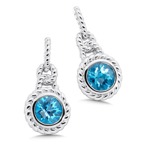 Blue Topaz Earrings in Sterling Silver