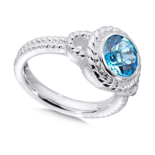 Blue Topaz Ring in Sterling Silver