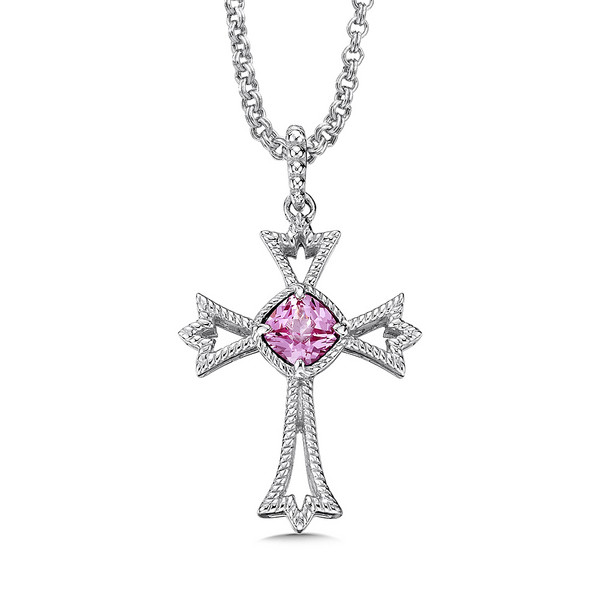 Pink Sapphire Pendant in Sterling Silver