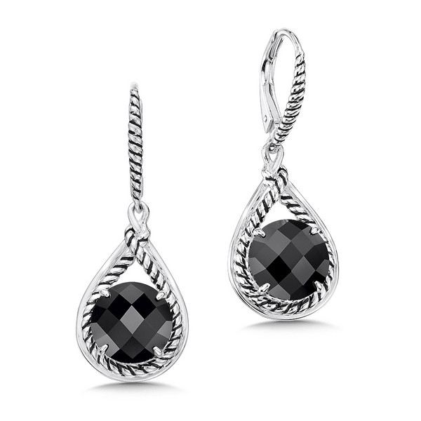 Onyx Earrings in Sterling Silver