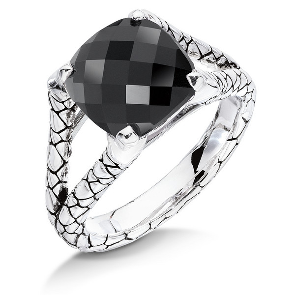 Onyx Ring in Sterling Silver