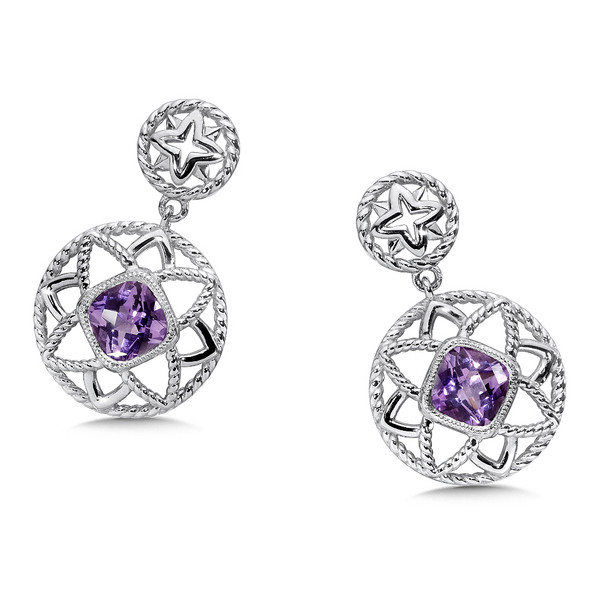 Amethyst Earrings in Sterling Silver