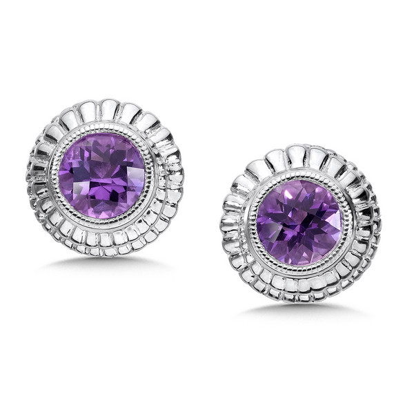 Amethyst Earrings in Sterling Silver