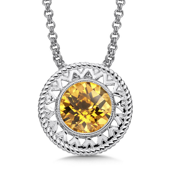 Citrine Pendant in Sterling Silver