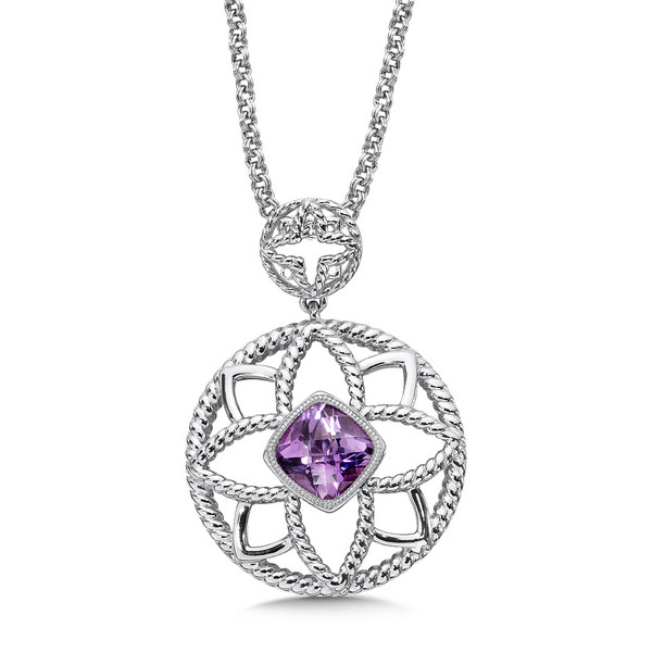 Amethyst Pendant in Sterling Silver