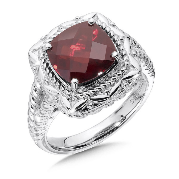 Garnet Ring in Sterling Silver