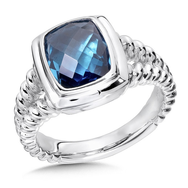 London Blue Topaz Ring in Sterling Silver