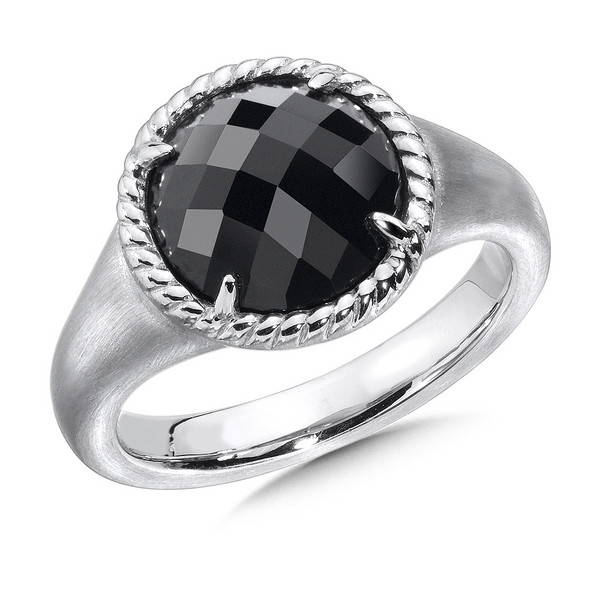 Onyx Ring in Sterling Silver
