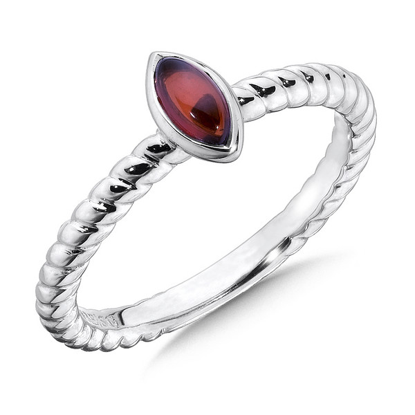 Garnet Ring in Sterling Silver