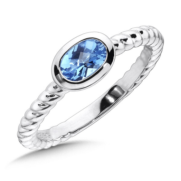 Blue Topaz Ring in Sterling Silver