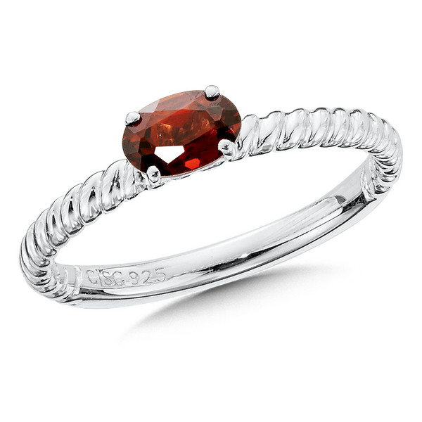 Garnet Ring in Sterling Silver