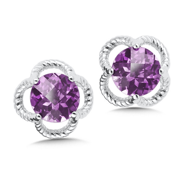 Amethyst Earrings in Sterling Silver