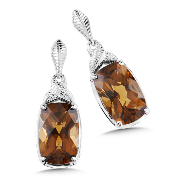 Honey Citrine Earrings in Sterling Silver