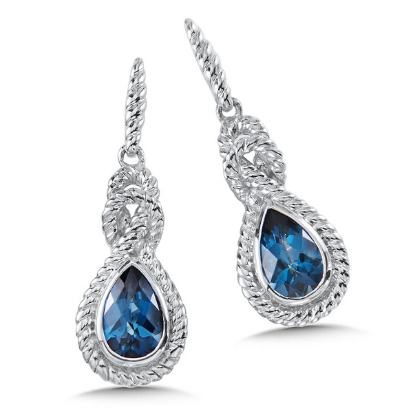 London Blue Topaz Earrings in Sterling Silver