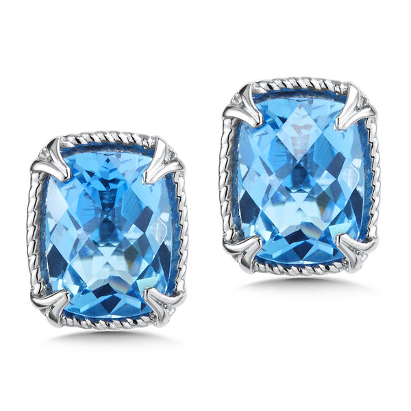 Blue Topaz Earrings in Sterling Silver