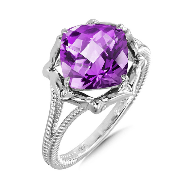 Amethyst Ring in Sterling Silver