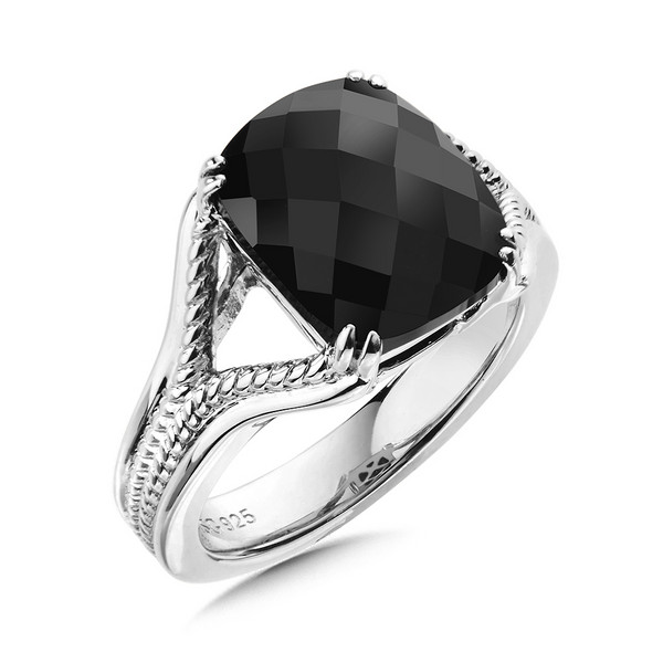 Onyx Ring in Sterling Silver