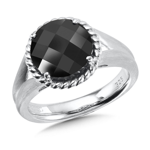 Onyx Ring in Sterling Silver