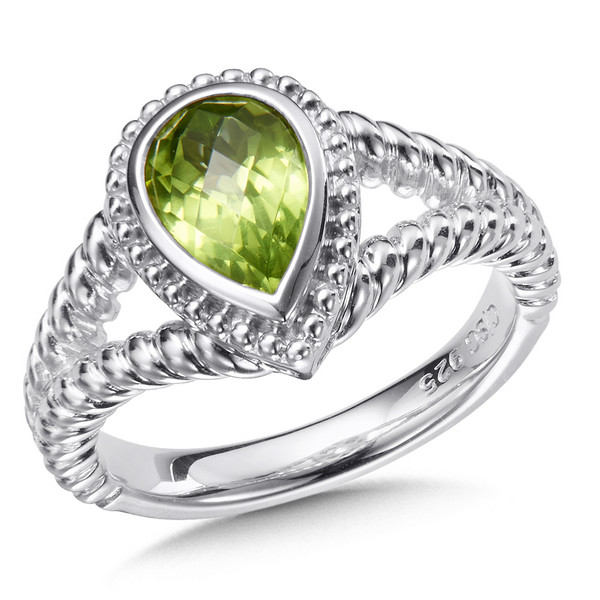 Peridot Ring in Sterling Silver