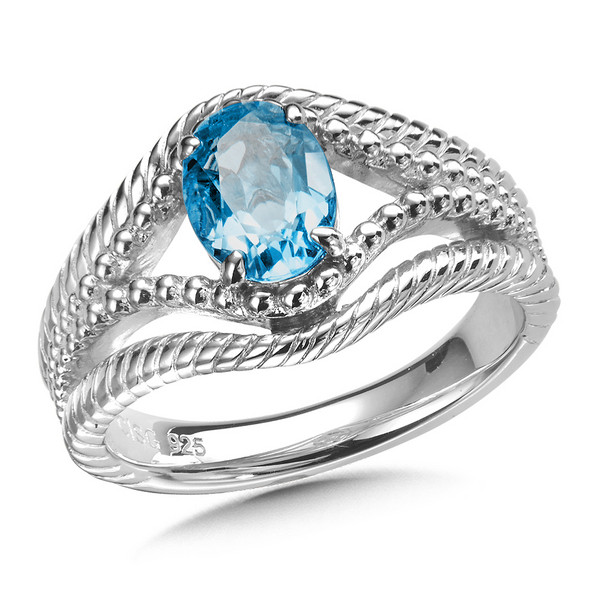 Blue Topaz Ring in Sterling Silver