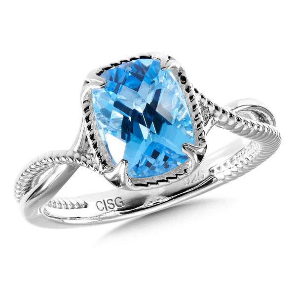 Blue Topaz Ring in Sterling Silver