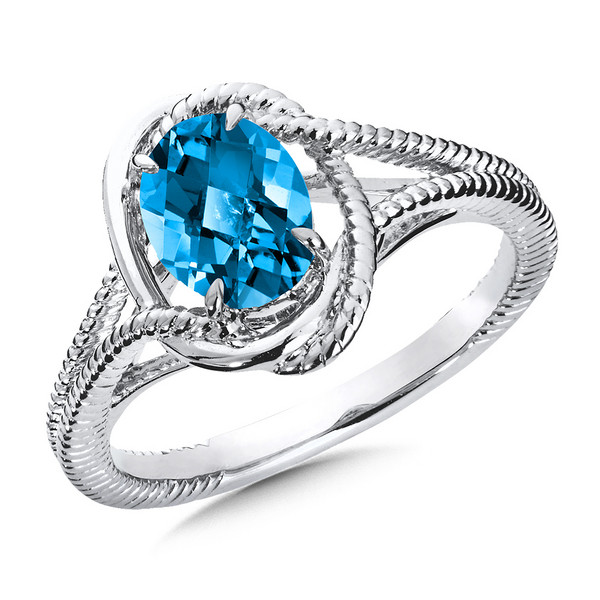 Blue Topaz Ring in Sterling Silver