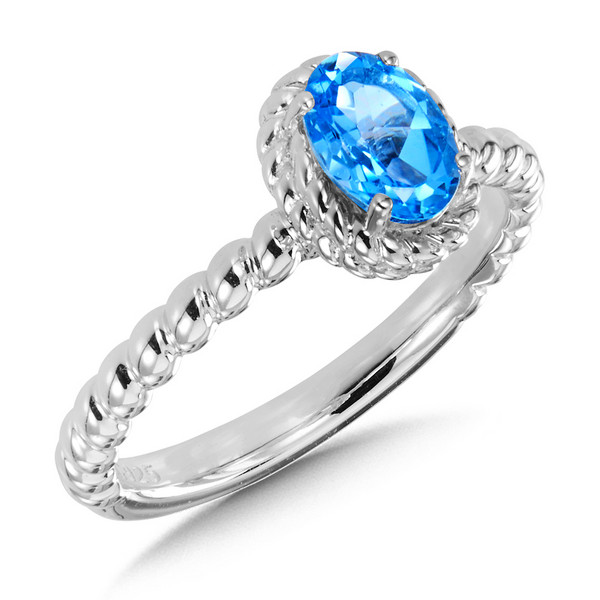 Blue Topaz Ring in Sterling Silver