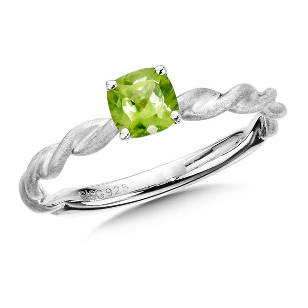 Peridot Ring in Sterling Silver