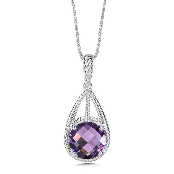 Amethyst Pendant in Sterling Silver