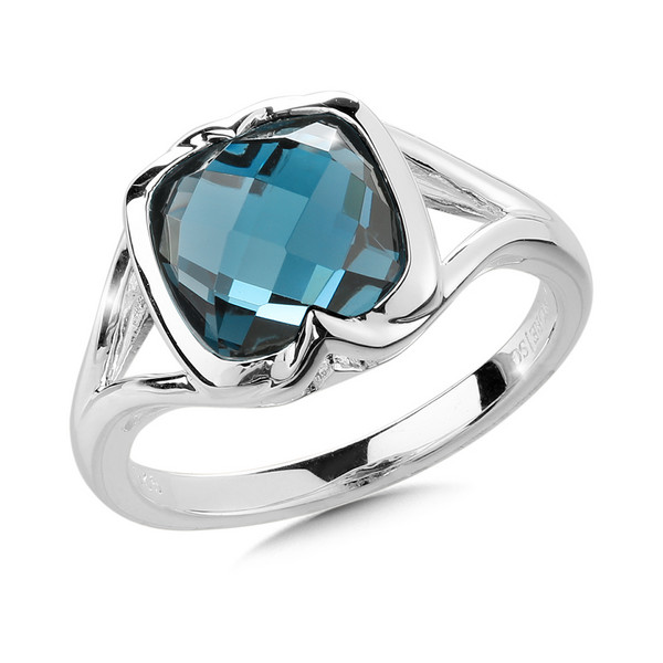 London Blue Topaz Ring in Sterling Silver