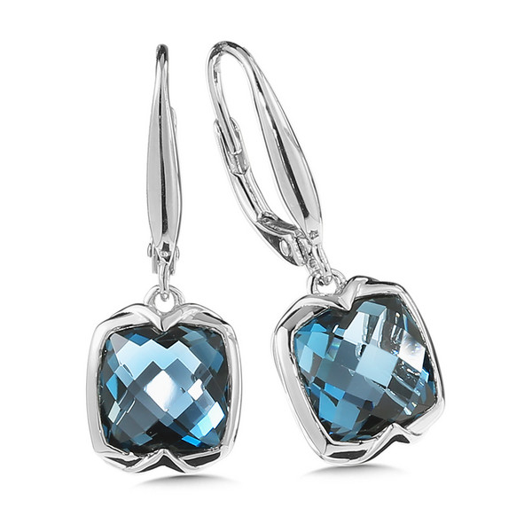 London Blue Topaz Earrings in Sterling Silver