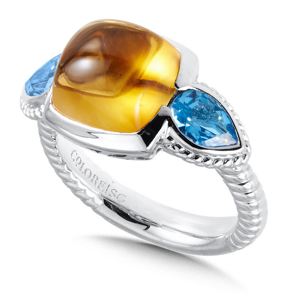 Blue Topaz & Citrine in Sterling Silver