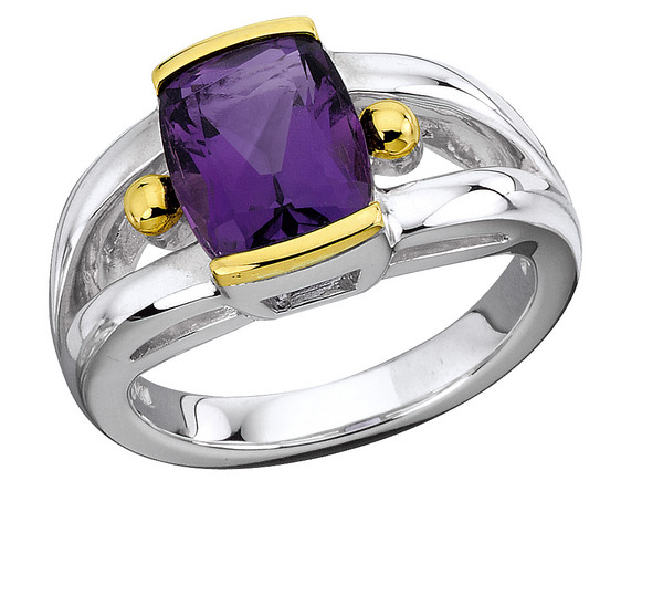 Amethyst Ring in 18k Gold & Sterling Silver