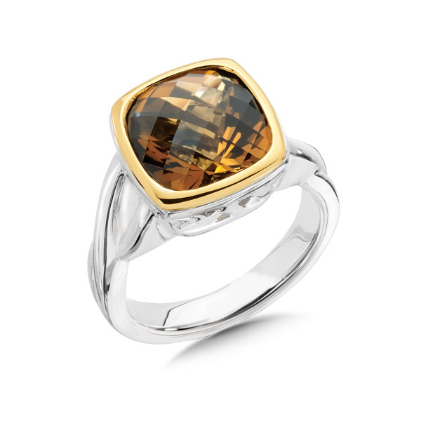 Honey Citrine Ring in 18k & Sterling Silver