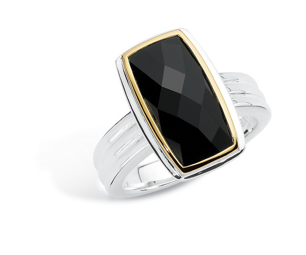 Onyx Ring in 18k Gold & Sterling Silver