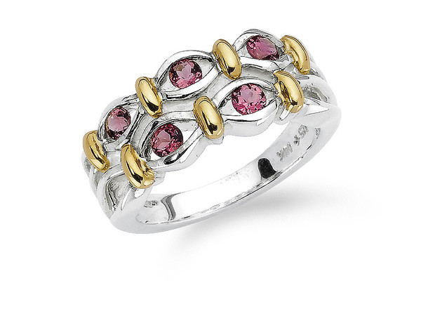 Pink Sapphire Ring in 18k Gold & Sterling Silver