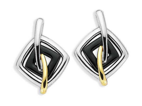 Onyx Earrings in 18k Gold & Sterling Siver