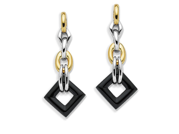 Onyx Earrings in 18k Gold & Sterling Siver