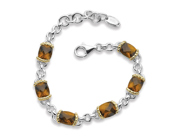 Honey Citrine Bracelet in 18k Gold & Silver