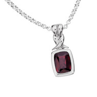 Garnet Pendant in Sterling Silver