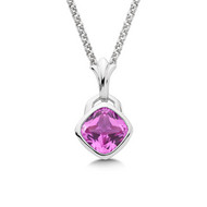 Pink Sapphire Pendant in Sterling Silver