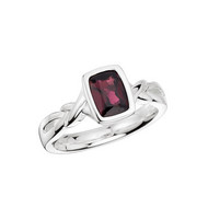 Garnet Ring in Sterling Silver