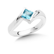 Blue Topaz Ring in Sterling Silver