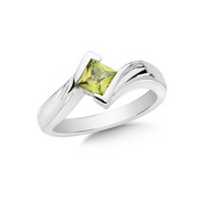 Peridot Ring in Sterling Silver