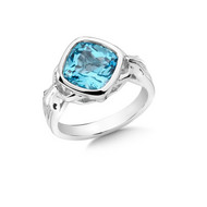 Blue Topaz Ring in Sterling Silver