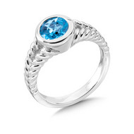 Blue Topaz Ring in Sterling Silver