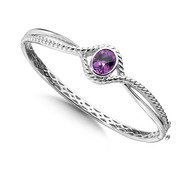 Amethyst Bangle in Sterling Silver