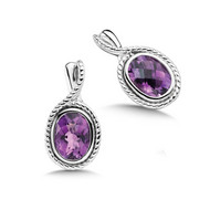 Amethyst Earrings in Sterling Silver